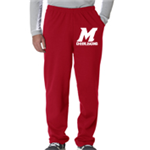 Cheer Red Sweat Pant Open Bottom